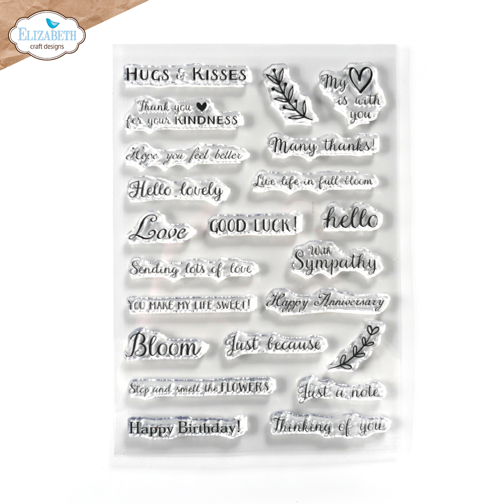 Elizabeth Craft Designs With Love Sentiments Stamps (CS308) (DISCONTINUED)