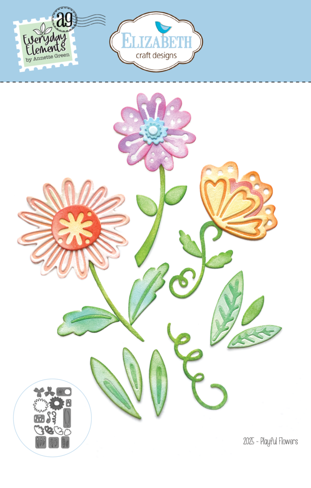 Elizabeth Craft Designs Playful Flowers Dies (2025) (DISCONTINUED)