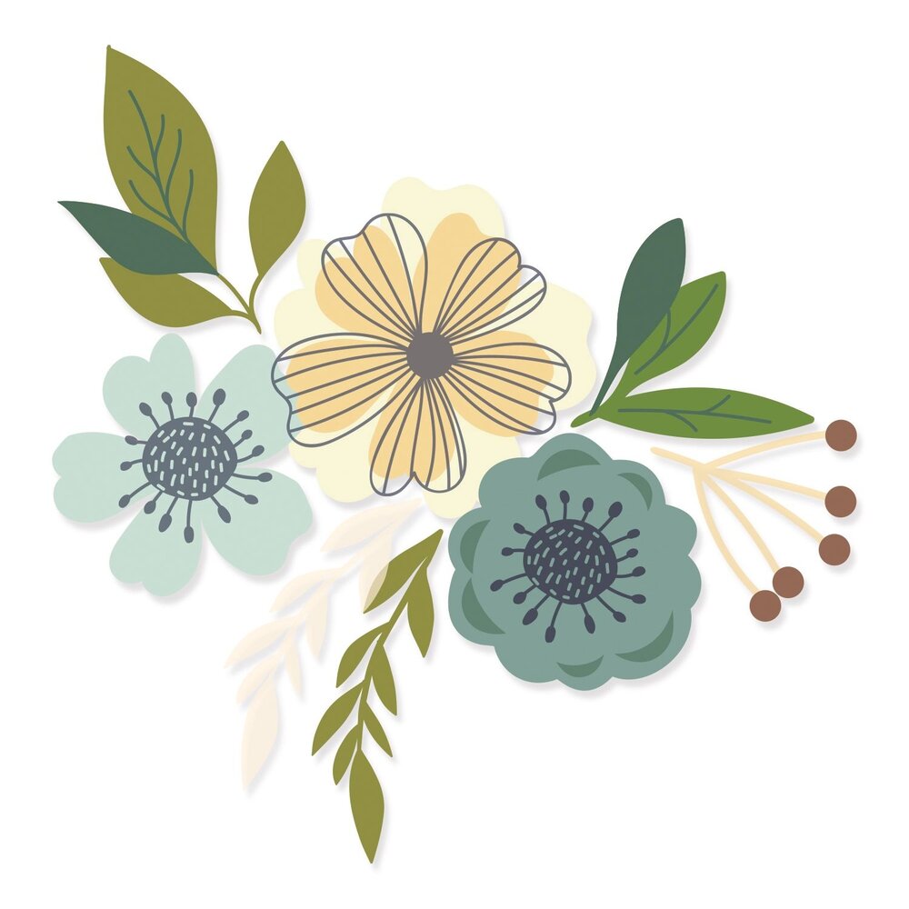 Sizzix Layered Stamps by Lisa Jones Blossoms (13pcs) (665908) (DISCONTINUED)