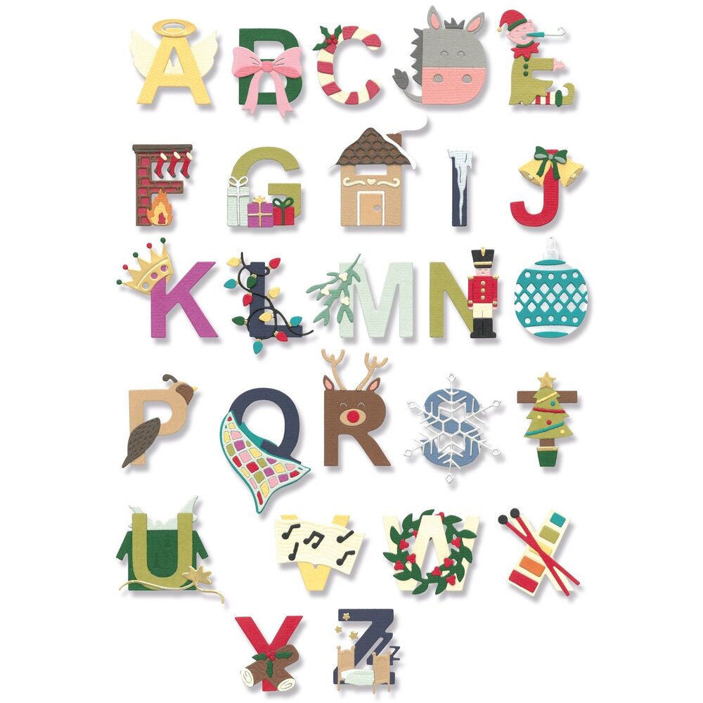 Sizzix Thinlits Die by Jennifer Ogborn Christmas Alphabet (26pcs) (666441) (DISCONTINUED) Sizzix Thinlits Die by Jennifer Ogborn Christmas Alphabet (26pcs) (666441) (DISCONTINUED)