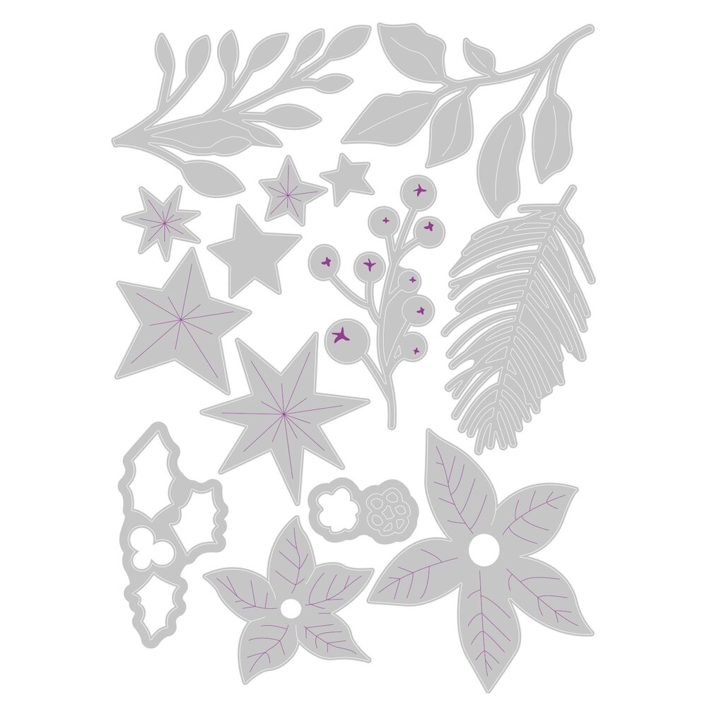 Sizzix Thinlits Die by Jess Slack Festive Foliage (14pcs) (666445) (DISCONTINUED) Sizzix Thinlits Die by Jess Slack Festive Foliage (14pcs) (666445) (DISCONTINUED)