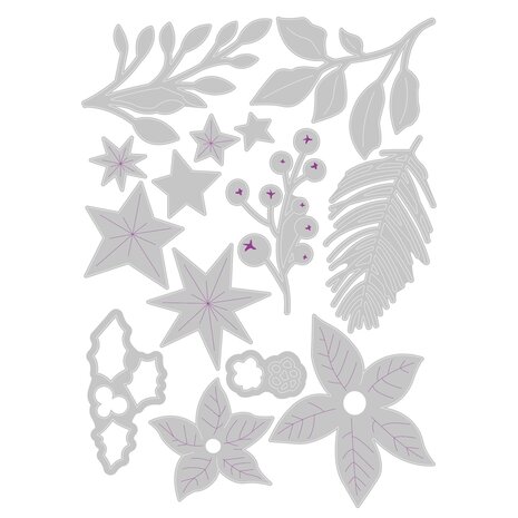Sizzix Thinlits Die by Jess Slack Festive Foliage (14pcs) (666445) (DISCONTINUED) Sizzix Thinlits Die by Jess Slack Festive Foliage (14pcs) (666445) (DISCONTINUED)