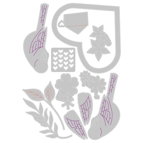 Sizzix Thinlits Die by Lisa Jones Sweet Birds (12pcs) (666485) (DISCONTINUED) Sizzix Thinlits Die by Lisa Jones Sweet Birds (12pcs) (666485) (DISCONTINUED)