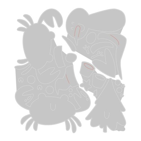 Sizzix Thinlits Die w/Stamps by Pete Hughes Christmas Characters (3+3pcs) (666313) (DISCONTINUED) Sizzix Thinlits Die w/Stamps by Pete Hughes Christmas Characters (3+3pcs) (666313) (DISCONTINUED)