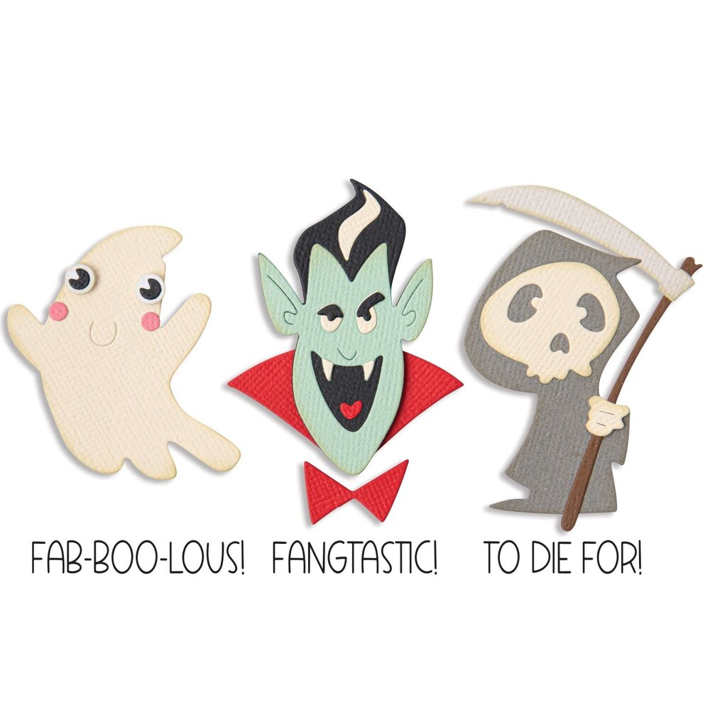 Sizzix Thinlits Die w/Stamps by Pete Hughes Spooky Friends (3+3pcs) (666315) (DISCONTINUED) Sizzix Thinlits Die w/Stamps by Pete Hughes Spooky Friends (3+3pcs) (666315) (DISCONTINUED)