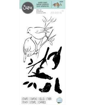 Sizzix Layered Stamps by Josh Griffiths Garden Birds (3pcs) (666324) (DISCONTINUED)