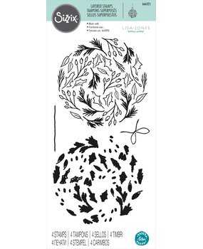 Sizzix Layered Stamps by Lisa Jones Leafy Ornament (4pcs) (666325) (DISCONTINUED)
