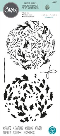 Sizzix Layered Stamps by Lisa Jones Leafy Ornament (4pcs) (666325) (DISCONTINUED)