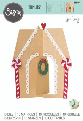 Sizzix Thinlits Die by Jen Long Card Gingerbread House (10pcs) (666455) (DISCONTINUED) Sizzix Thinlits Die by Jen Long Card Gingerbread House (10pcs) (666455) (DISCONTINUED)
