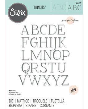 Sizzix Thinlits Die by Jennifer Ogborn Elegant Capitals (666114) (DISCONTINUED) Sizzix Thinlits Die by Jennifer Ogborn Elegant Capitals (666114) (DISCONTINUED)