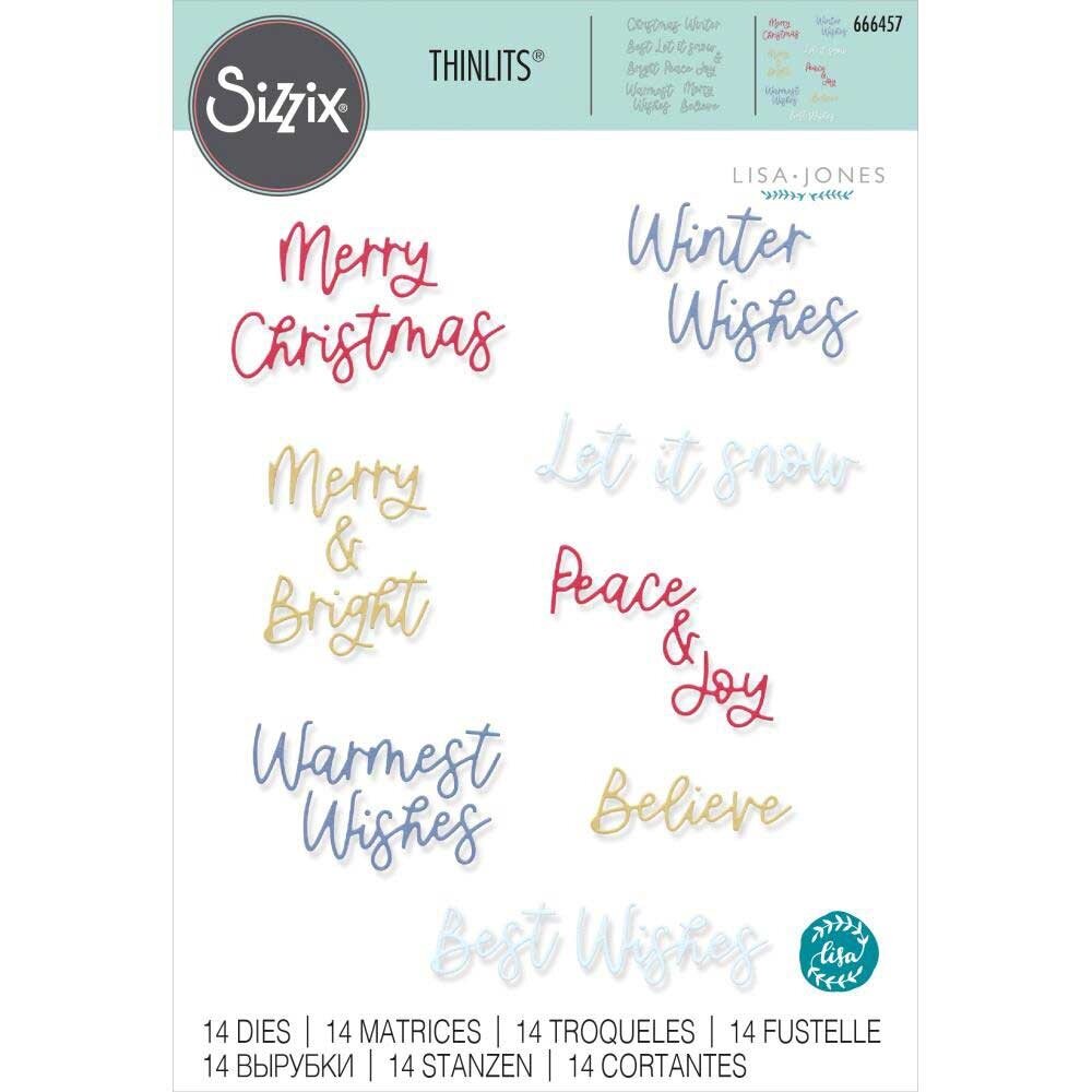 Sizzix Thinlits Die by Lisa Jones Variety Sentiments #2 (14pcs) (666457) (DISCONTINUED) Sizzix Thinlits Die by Lisa Jones Variety Sentiments #2 (14pcs) (666457) (DISCONTINUED)