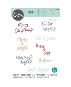 Sizzix Thinlits Die by Lisa Jones Variety Sentiments #2 (14pcs) (666457) (DISCONTINUED) Sizzix Thinlits Die by Lisa Jones Variety Sentiments #2 (14pcs) (666457) (DISCONTINUED)