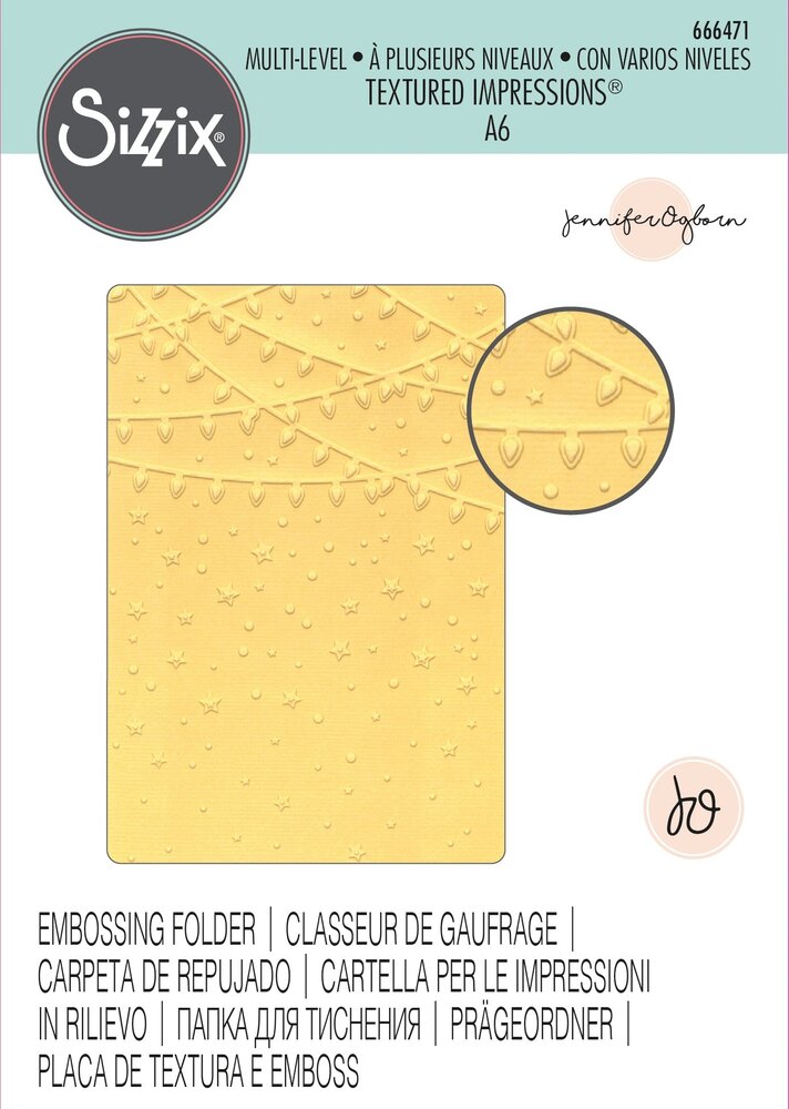 Sizzix Multi-Level Textured Impressions by Jennifer Ogborn Stars and Lights (666471) (DISCONTINUED)