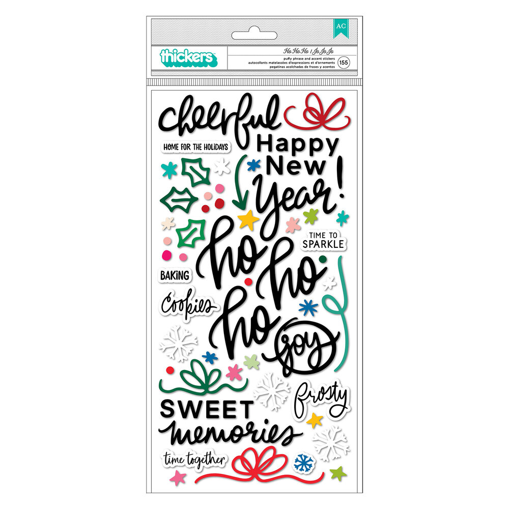 American Crafts Vicki Boutin Peppermint Kisses Thickers Phrase Ho Ho Ho (155pcs) (34021945) (OUTLET) American Crafts Vicki Boutin Peppermint Kisses Thickers Phrase Ho Ho Ho (155pcs) (34021945) (OUTLET)