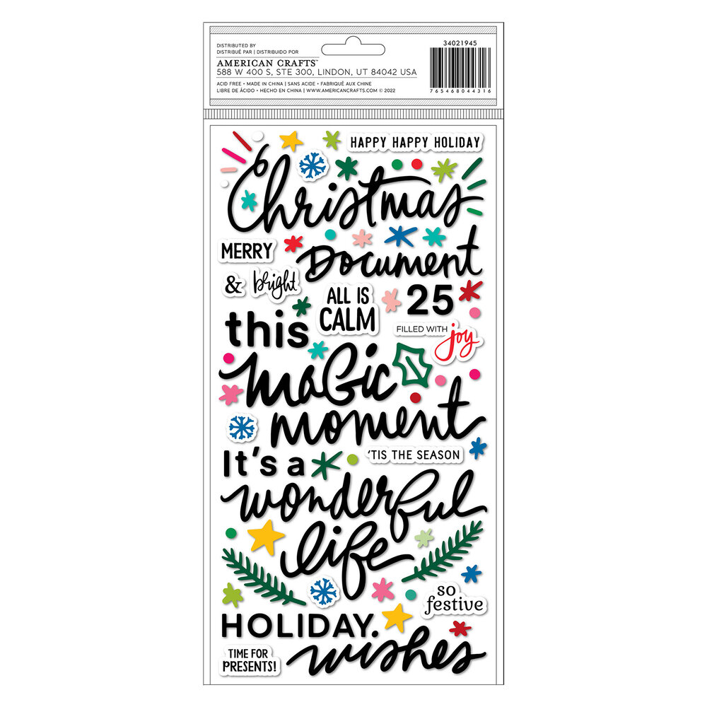 American Crafts Vicki Boutin Peppermint Kisses Thickers Phrase Ho Ho Ho (155pcs) (34021945) (OUTLET) American Crafts Vicki Boutin Peppermint Kisses Thickers Phrase Ho Ho Ho (155pcs) (34021945) (OUTLET)
