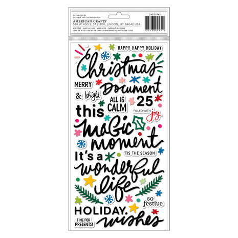 American Crafts Vicki Boutin Peppermint Kisses Thickers Phrase Ho Ho Ho (155pcs) (34021945) (OUTLET) American Crafts Vicki Boutin Peppermint Kisses Thickers Phrase Ho Ho Ho (155pcs) (34021945) (OUTLET)