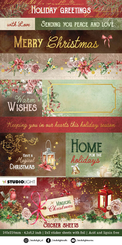 Studio Light Magical Christmas Sticker Sheets (2x2pcs) (SL-MC-STIC13) (OUTLET) Studio Light Magical Christmas Sticker Sheets (2x2pcs) (SL-MC-STIC13) (OUTLET)
