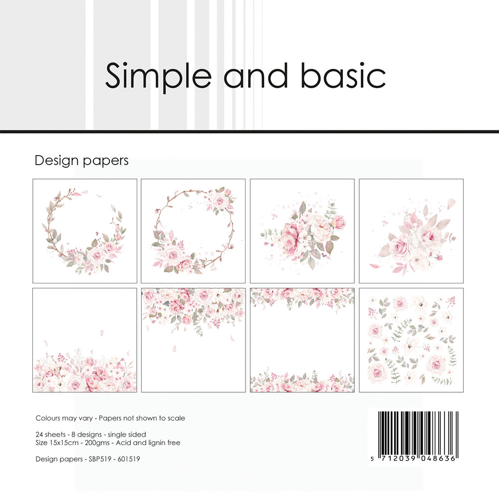 Simple and Basic Silent Rose 6x6 Inch Paper Pack (SBP519) (DISCONTINUED)
