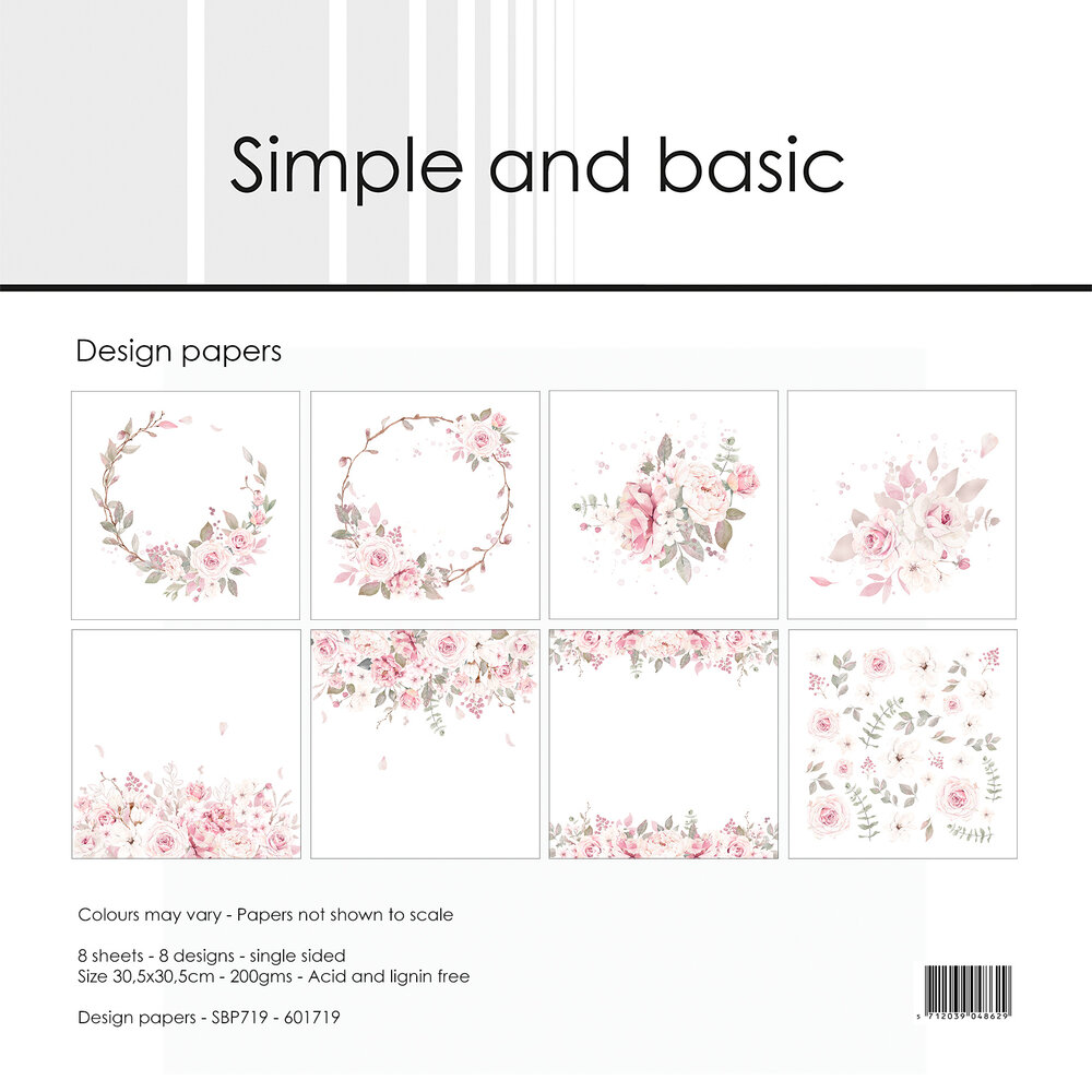 Simple and Basic Silent Rose 12x12 Inch Paper Pack (SBP719) (DISCONTINUED)