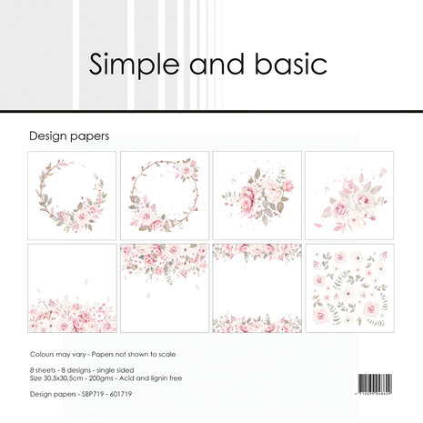 Simple and Basic Silent Rose 12x12 Inch Paper Pack (SBP719) (DISCONTINUED)