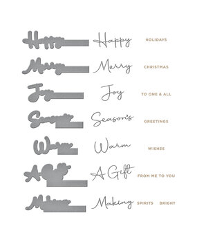 Spellbinders Christmas Die & Glimmer Sentiments Hot Foil Plate & Die Set (GLP-422) (OUTLET)