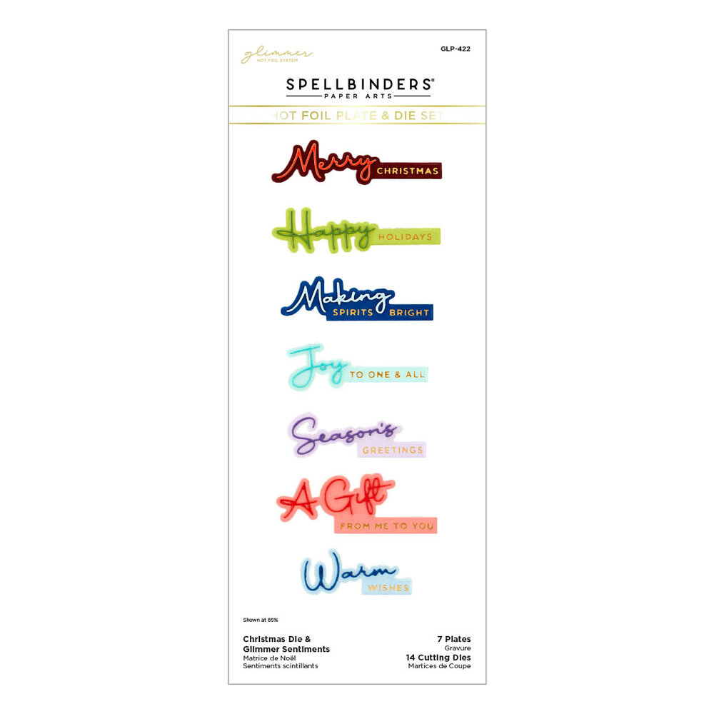 Spellbinders Christmas Die & Glimmer Sentiments Hot Foil Plate & Die Set (GLP-422) (OUTLET) Spellbinders Christmas Die & Glimmer Sentiments Hot Foil Plate & Die Set (GLP-422) (OUTLET)