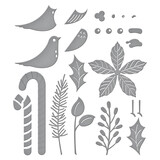 Spellbinders Christmas Bird Poinsettia Etched Dies (S4-1292)