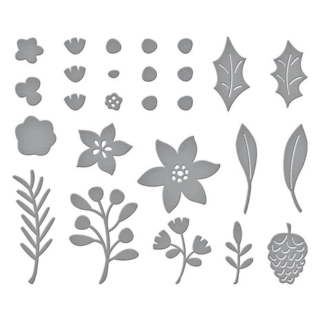 Spellbinders Make It Merry Florals Etched Dies (S4-1288) (OUTLET)