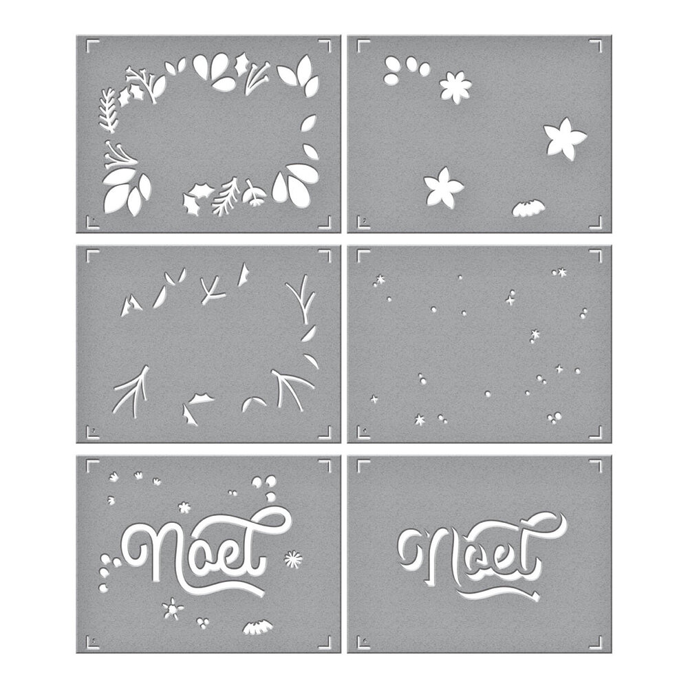 Spellbinders Layered Noel Foliage Stencils (STN-067) (OUTLET)