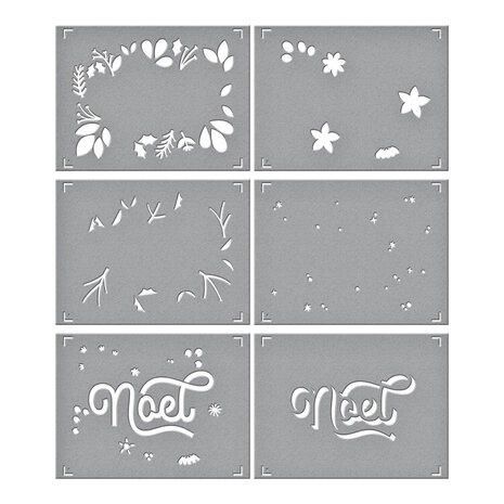 Spellbinders Layered Noel Foliage Stencils (STN-067) (OUTLET)