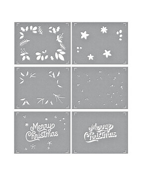 Spellbinders Layered Merry Christmas Foliage Stencils (STN-068) (OUTLET)
