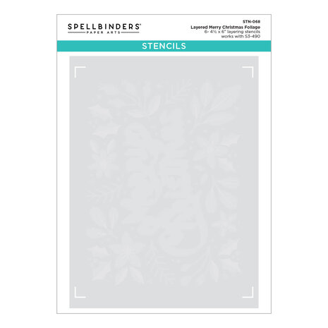 Spellbinders Layered Merry Christmas Foliage Stencils (STN-068) (OUTLET)