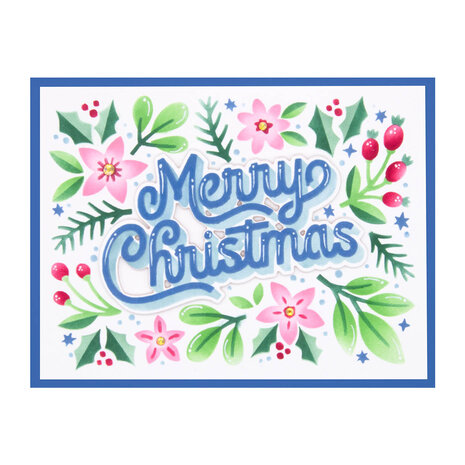 Spellbinders Layered Merry Christmas Foliage Stencils (STN-068) (OUTLET)