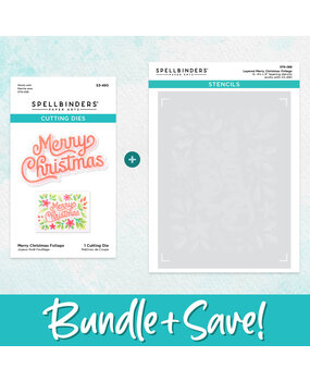 Spellbinders Layered Merry Christmas Foliage Stencil & Die Bundle (BD-0778) (OUTLET)