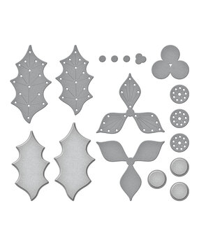Spellbinders Stitched Poinsettia & Holly Etched Dies (S4-1299) (DISCONTINUED) Spellbinders Stitched Poinsettia & Holly Etched Dies (S4-1299) (DISCONTINUED)