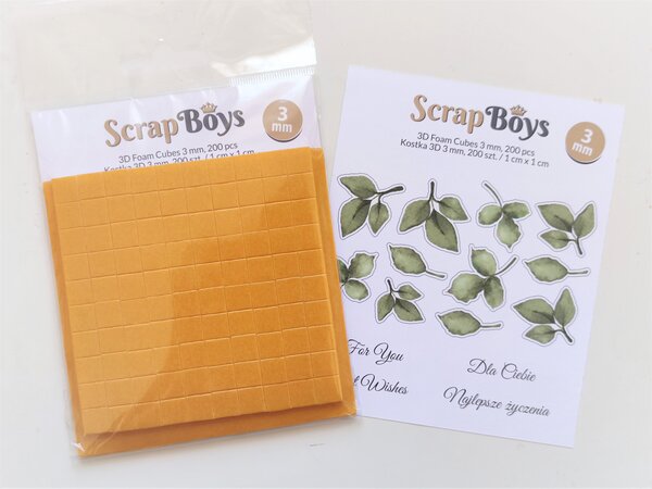 ScrapBoys 3D Foam Cubes 3 mm 1x1 cm (200pcs) (SB-02) (DISCONTINUED)