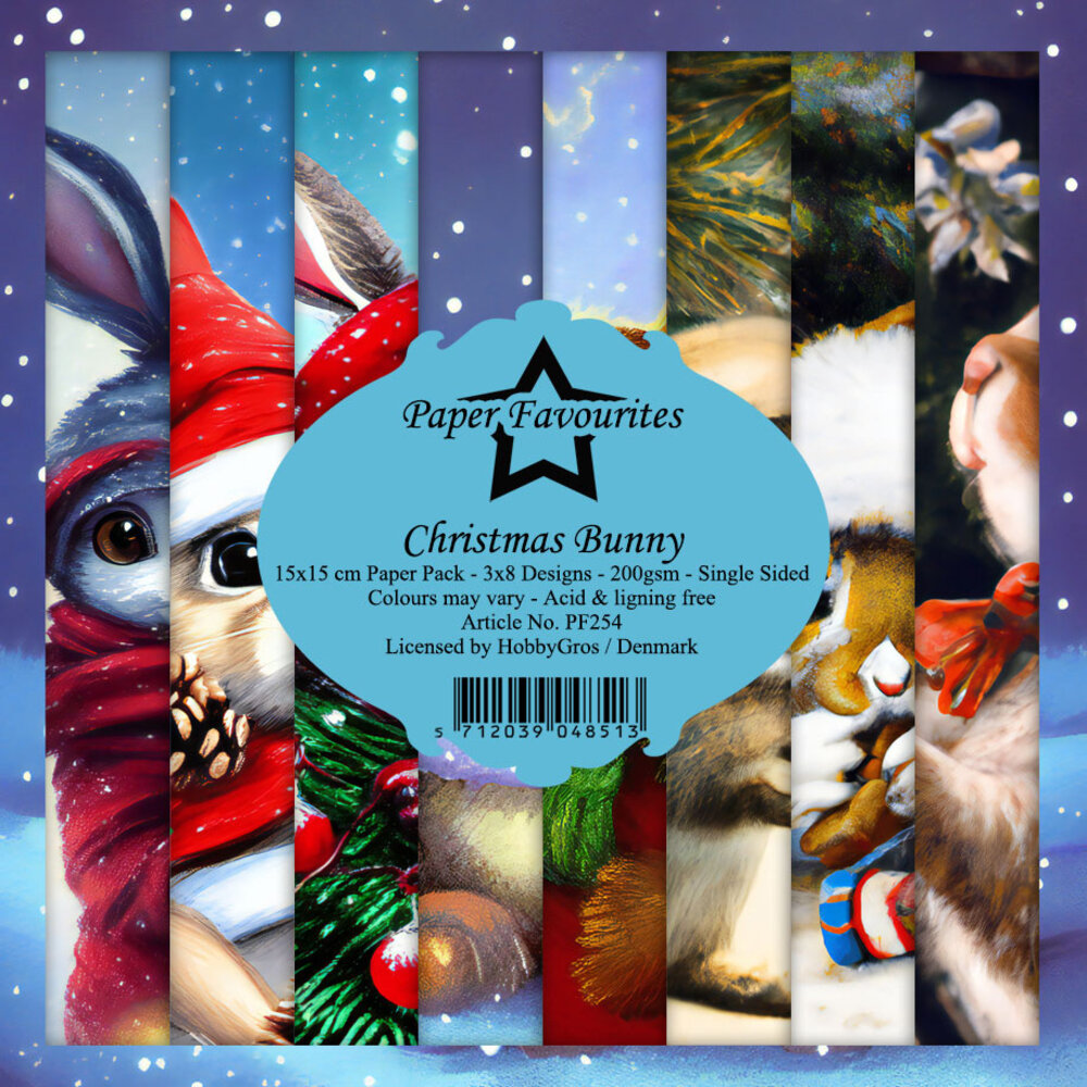 Paper Favourites Christmas Bunny 6x6 Inch Paper Pack (PF254) (DISCONTINUED)
