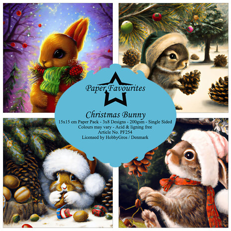 Paper Favourites Christmas Bunny 6x6 Inch Paper Pack (PF254)