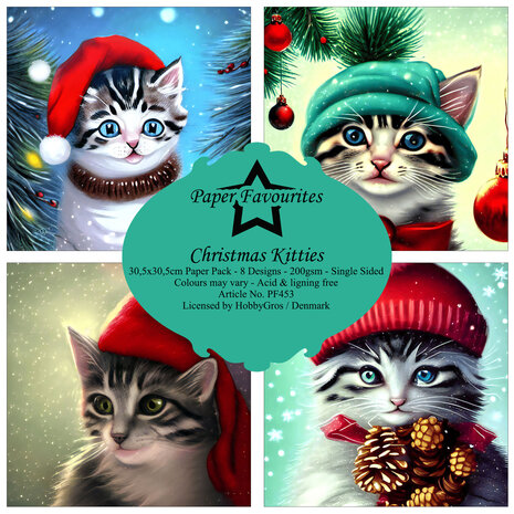 Paper Favourites Christmas Kitties 12x12 Inch Paper Pack (PF453)