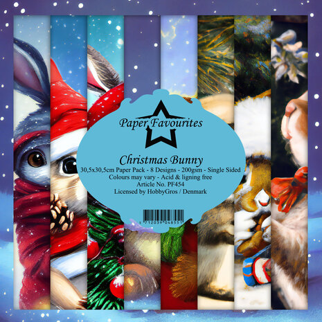 Paper Favourites Christmas Bunny 12x12 Inch Paper Pack (PF454)