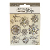 Stamperia Christmas Mixed Media Decorative Chips Snowflakes (SCB174) (DISCONTINUED)