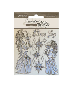 Stamperia Christmas Mixed Media Decorative Chips Angels (SCB176) (DISCONTINUED)
