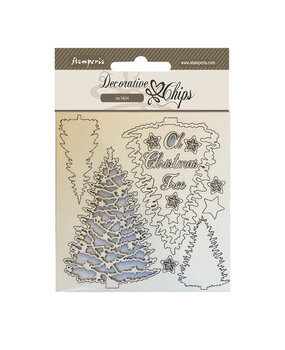 Stamperia Christmas Mixed Media Decorative Chips Christmas Tree (SCB178) (DISCONTINUED)
