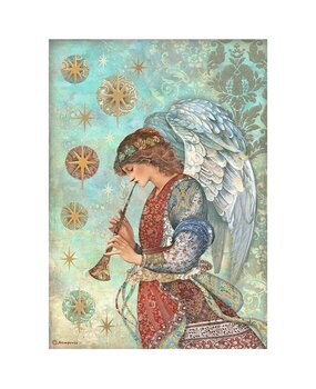 Stamperia Christmas Greetings A4 Rice Paper Angel (6pcs) (DFSA4791) (DISCONTINUED)
