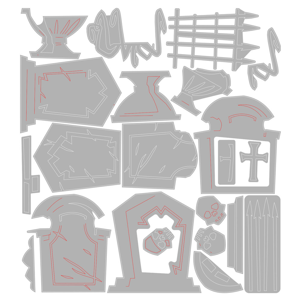 Sizzix Thinlits Colorize by Tim Holtz Graveyard (22pcs) (666383) Sizzix Thinlits Colorize by Tim Holtz Graveyard (22pcs) (666383)