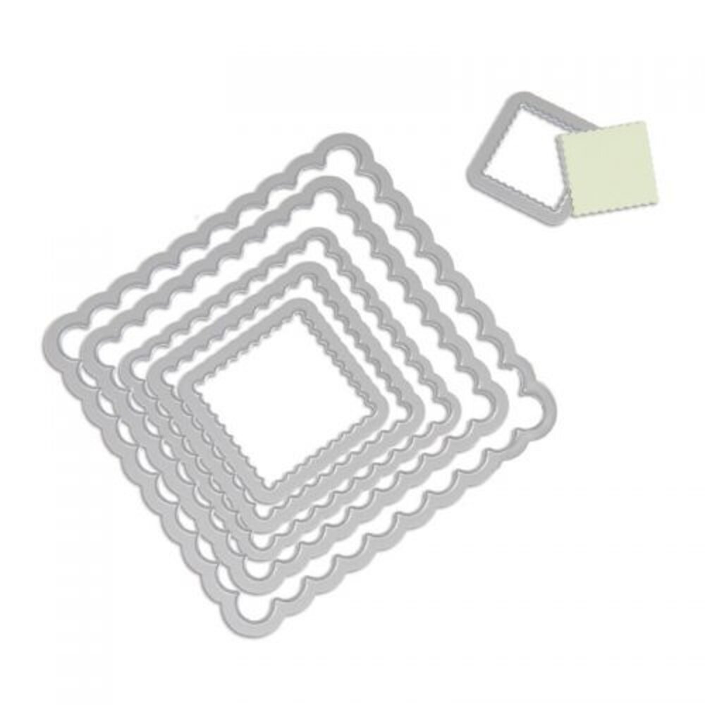 Sizzix Framelits Die Squares Scallop (6pcs) (657566) (DISCONTINUED)