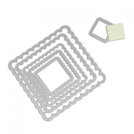 Sizzix Framelits Die Squares Scallop (6pcs) (657566) (DISCONTINUED)