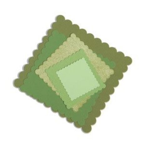 Sizzix Framelits Die Squares Scallop (6pcs) (657566) (DISCONTINUED)