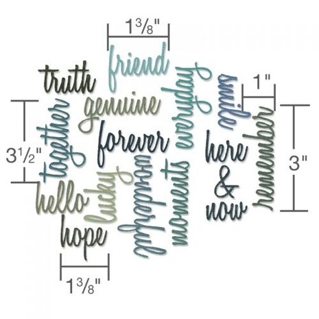 Sizzix Thinlits Die by Tim Holtz Friendship Words: Script (16pcs) (660225) (DISCONTINUED)