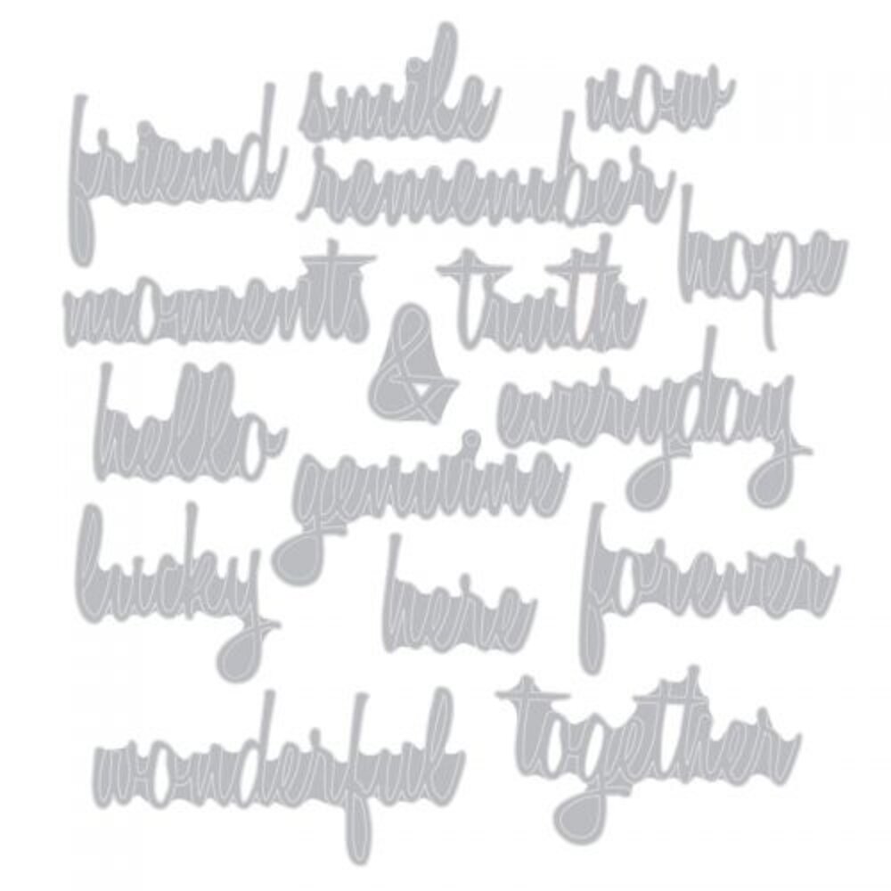 Sizzix Thinlits Die by Tim Holtz Friendship Words: Script (16pcs) (660225) (DISCONTINUED)